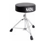 Natal DT1 Drum Throne - Black Round Seat with White Natal Logo, Natal Drum Throne, Adjustable Size, H-ST-DT1, Black with White Embroidery, Drum Thrones, Natal Logo, Standard Series