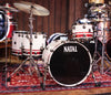 Natal "The Originals" Birch Shell Pack in Piano White/Red Sparkle Split Lacquer Angle