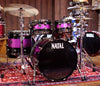 Natal 'The Originals' Split Lacquer UFX 4-Piece Shell Pack in Black & Pink Sparkle