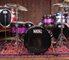 Natal 'The Originals' Split Lacquer TRC 4-Piece Shell Pack in Black & Pink Sparkle