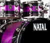 Natal Purple and Black Drum Kit - Pink Sparkle