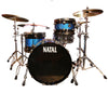Sonor 'The Originals' Split Lacquer 3-Piece Maple Shell Pack in Black Sparkle/Blue Sparkle