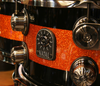 Natal black and orange sparkle drum kit