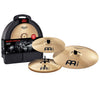 Meinl Soundcaster Custom Matched Cymbal Set (14” Medium Hi-Hat, 14” Medium Crash, 20” Medium Ride) and 22” Pro Cymbal Case.