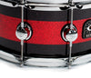 Natal, Snare Drums, STW-S465-BKR- 14" x 6.5", Black Sparkle/Red Band, Natal Cafe Racer Black Sparkle Tulip 14" x 6.5" Snare Drum